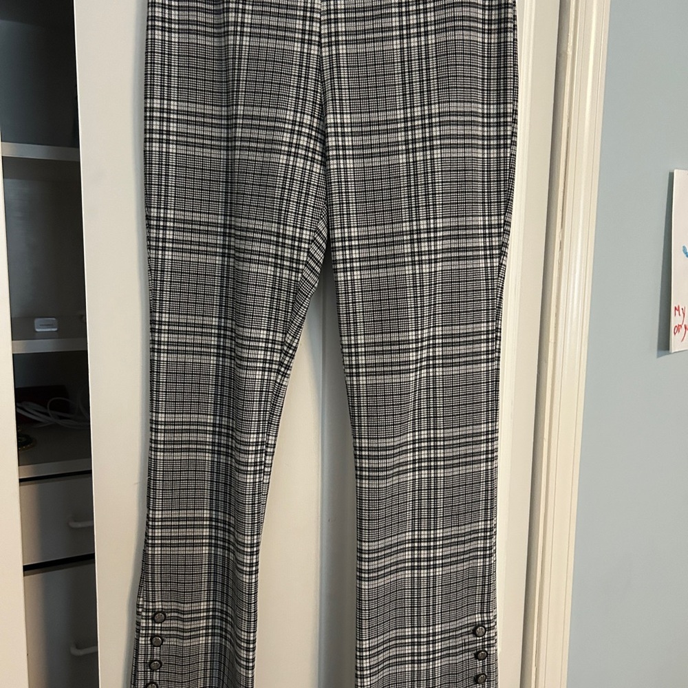 Fifteen Twenty Black and White Plaid Straight Leg Pants